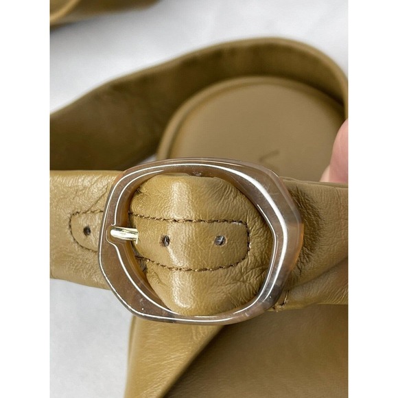 Vince Shoes New Vince Reza Dark Walnut Flat Leather Ankle Wrap